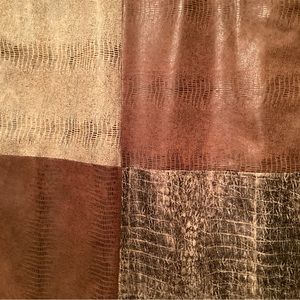 Faux leather suede bathroom shower curtain brown tan beige